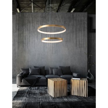 Nova Luce Leon - lampe suspendue - Ø 60 x 150 cm - 65W LED inclus - feuille d'or