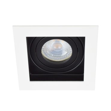 Projectlight Bloq 1 - spot encastrable - 100 x 100 mm, 92 x 92 mm encastrable - blanc et noir