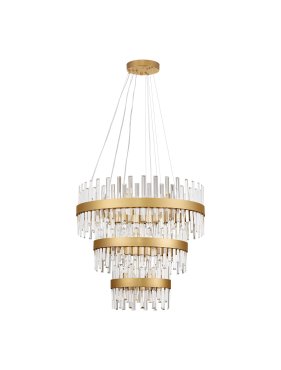 Nova Luce Crown - lampe suspendue - Ø 75 x 200 cm - or satiné