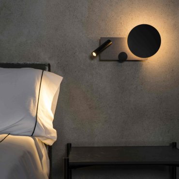 Faro Klee - applique murale avec liseuse - 27 x 16 x 3 cm - 10W LED dimmable inclus - noir &amp; gris