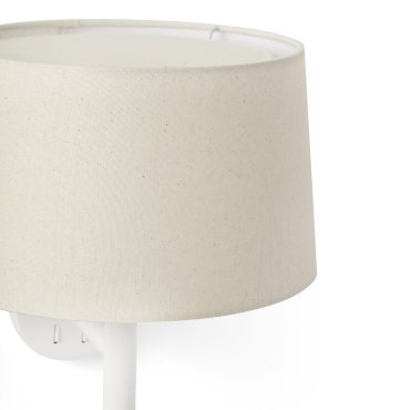 Faro Windsor - applique murale avec lecteur - Ø 29 x 49,9 x 26,5 cm - blanc mat et lino