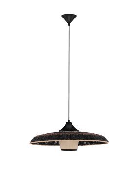 Nova Luce Capa - lampe suspendue - Ø 61 x 200 cm - naturel, noir et marron