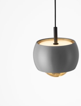 Nova Luce Conga - lampe suspendue - Ø 9,6 x 140 cm - 13W LED inclus - gris
