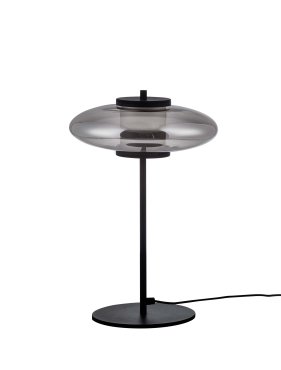 Nova Luce Ballet - lampe de table - Ø 26 x 40 cm - 8W dimmable LED inclus - noir sablé et gris fumé