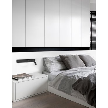 Nova Luce Vida - applique murale avec interrupteur et chargeur USB - 35 x 10 x 8 cm - 5W + 3W LED inclus - noir sable