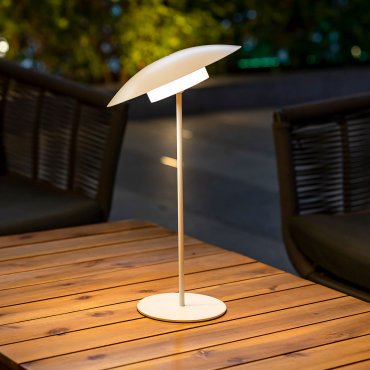 New Garden Sardinia 40 - lampe de table rechargeable - Ø 22 x 40 cm - 6W dimmable LED inclus - IP44 - blanc