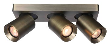Artdelight Megano - spot en saillie 3 lumières - 30 x 10 x 11,5 cm - bronze antique