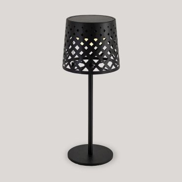 New Garden Gretita - lampe de table rechargeable à énergie solaire et à batterie - Ø 10 x 30 cm - 1,5W LED inclus - IP44 - noir