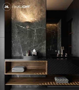 Maxlight Hana - applique murale - 17,5 x 21,8 x 21,2 cm - 6W LED inclus - or