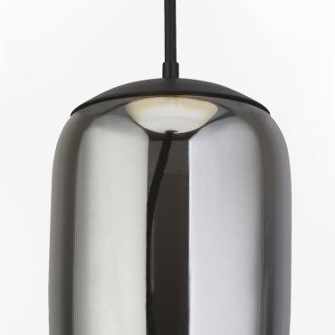 Searchlight Lisbon - lampe suspendue - Ø 18 x 150 cm - 6W LED inclus - noir et verre fumé