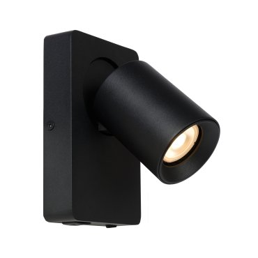 Lucide Nigel - applique murale avec interrupteur et port USB - 16 x 10 x 11,8 cm - 5W LED inclus - noir