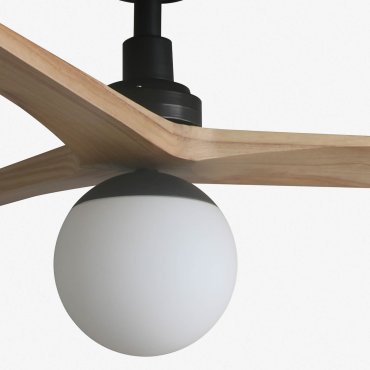 Faro Klim M - ventilateur de plafond avec lumière - Ø 125 cm - noir mat et pin