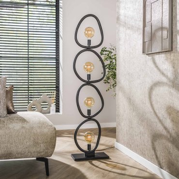 Vico Pebble - lampadaire - 40 x 20 x 165 cm - noir arctique
