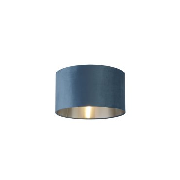 Searchlight Drum Shade - abat-jour - Ø 38 x 22 cm - bleu sarcelle et argent