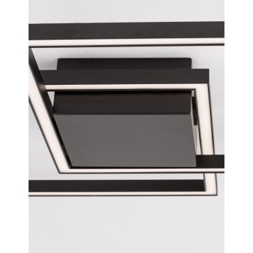 Nova Luce Bilbao - plafonnier - 46 x 46 x 6,5 cm - 25W LED inclus - noir mat