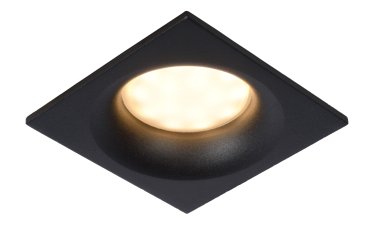 Lucide Ziva - spot encastrable - 85 x 85 mm, Ø 75 mm encastrable - IP44 - noir