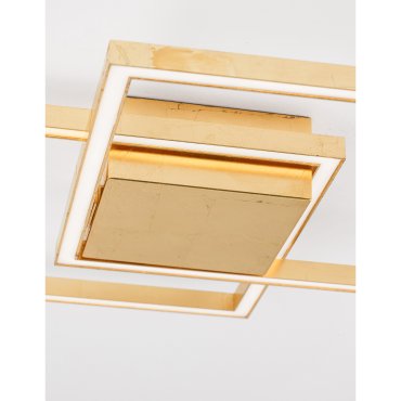 Nova Luce Bilbao - plafonnier - 46 x 46 x 6,5 cm - 25W LED inclus - or