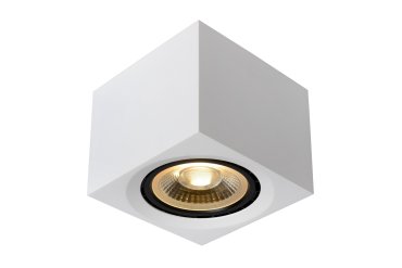 Lucide Fedler - spot en saillie - 12 x 12 x 8,5 cm - 12W LED dimmable inclus - dim to warm - blanc