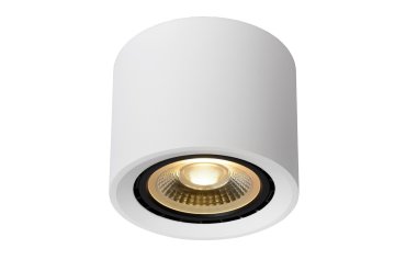 Lucide Fedler - spot en saillie - Ø 12 x 8,5 cm - 12W LED dimmable inclus - dim to warm - white