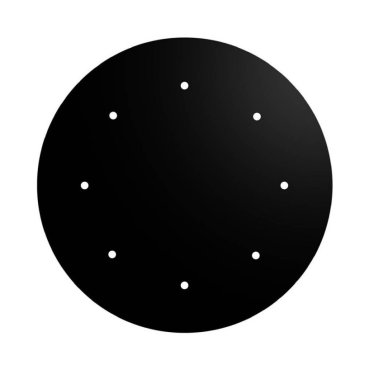 Creative Cables - Rose-One Rosace de plafond ronde pour 8 points lumineux - Ø 40 x 3,5 cm - noir