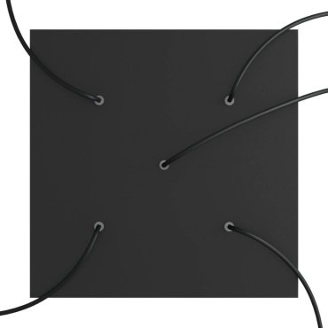 Creative Cables - Rose-One Rosace de plafond carrée pour 5 points lumineux - 40 x 40 x 3,5 cm - noir