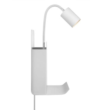 Nordlux Roomi - lampe murale avec interrupteur et double port USB - 16,5 x 24,8 x 28,2 cm - blanc
