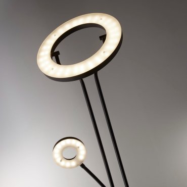 Searchlight Mother &amp; Child - lampadaire avec liseuse - Ø28 x 193 cm - 25,5W + 5W LED dimmable inclus - noir mat