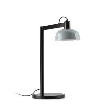 Faro Tatawin - lampe de table - 25 x 45,4 x 57,5 cm - noir satiné et bleu grisâtre brillant
