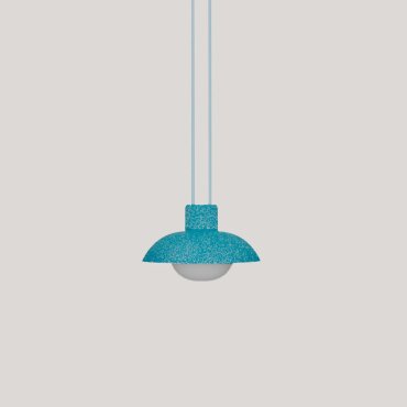 New Garden Syros - lampe suspendue à batterie rechargeable avec télécommande - Ø 20 x 9,5 cm - 9W dimmable LED inclus - IP54 - bleu recyclé