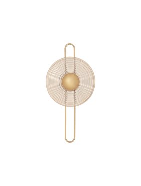 Nova Luce Nous - applique murale - Ø 30 x 60 cm - 8W LED inclus - laiton doré et verre ambré
