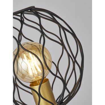 Searchlight Finesse - lampe à poser - Ø 25 x 51,5 cm - noir et or