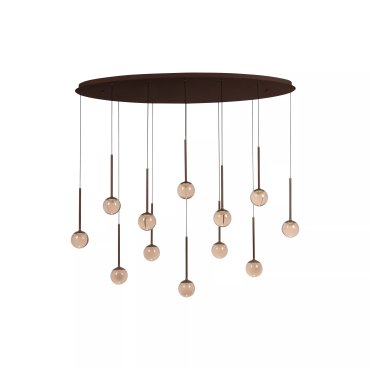 Lucide Calina - lampe suspendue - 143,2 x 35 x 169,3 cm - 12 x 7W LED dimmables inclus - café