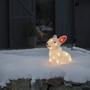 Konstsmide Christmas lights - lapin à piles - 24 x 14,5 x 22 cm - IP44 - transparent
