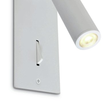ONE Light Reading Spots - applique murale avec interrupteur - 6 x 4,7 x 15 cm - 3W LED inclus - blanc