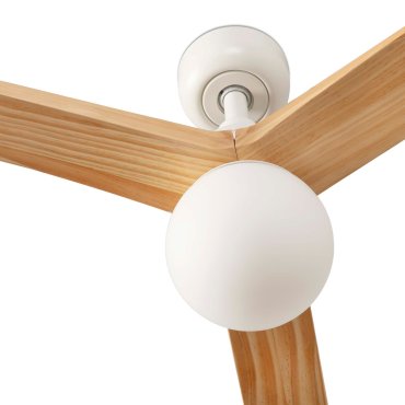 Faro Klim L - ventilateur de plafond avec lumière - Ø 150 cm - blanc mat et pin