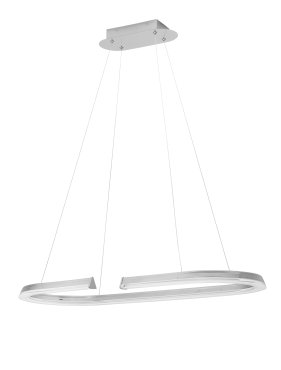 Nova Luce Elmo - lampe suspendue - Ø 90 x 125 cm - 48W dimmable LED inclus - acier inoxydable chromé