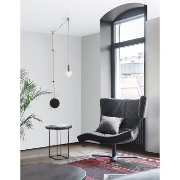 Nova Luce Belar - lampe suspendue - Ø 10 x 300 cm - 4,8W LED inclus - laiton et transparent