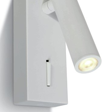 ONE Light Reading Spots - applique murale avec interrupteur - 5 x 2,5 x 12 cm - 3W LED inclus - blanc