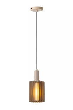 Lucide Lambres - lampe suspendue - Ø 15 x 164 cm - taupe