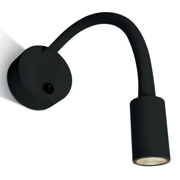 ONE Light Reading Spots - applique murale avec interrupteur - 20 x 8 cm - 3W LED inclus - noir