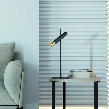 Searchlight Cylinder - lampe de table - 18 x 51 cm - 4W LED inclus - noir et or
