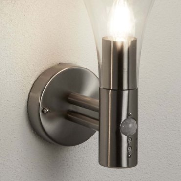 Searchlight Strand - Applique d'extérieur avec détecteur de mouvement - 18 x 28 cm - IP44 - acier inoxydable