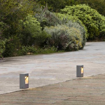 Faro Cast - lampe de jardin - 15 x 13 x 30 cm - 10W LED inclus - IP65 - gris foncé