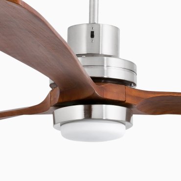 Faro Lantau XL - ventilateur de plafond - Ø 168 cm - nickel mat et noyer