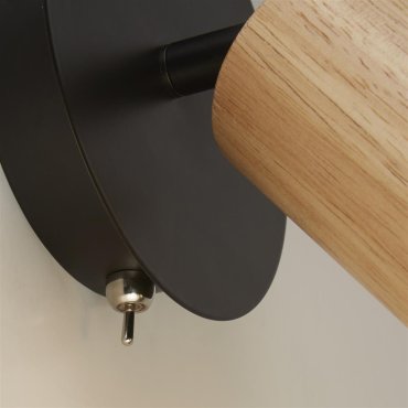 Searchlight Spinny - applique murale avec interrupteur - Ø 12 x 15 cm - noir mat