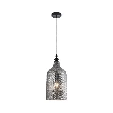 MODÈLE D’EXPOSITION - Nova Luce Marou - lampe suspendue - Ø 19,5 x 120 cm - gris fumé et noir mat