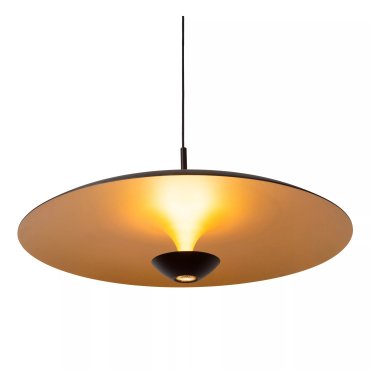 Lucide Kenneth - lampe suspendue - Ø 60 x 170 cm - 16W LED dimmable inclus - noir et or mat