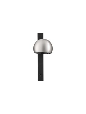 Nova Luce Lusa - applique murale - Ø 10 x 26 x 13 cm - 10W LED inclus - nickel brumeux et noir