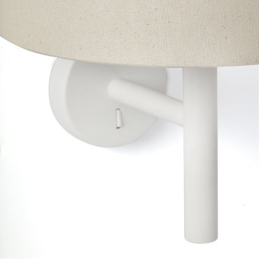 Faro Windsor - applique murale - Ø 29 x 39,2 x 26,5 cm - blanc mat et lino