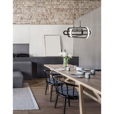 Nova Luce Arte - lampe suspendue - 64 x 44 x 120 cm - 50W LED dimmable inclus - noir mat